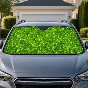 Lime Green Glitter Sparkle Texture for Bold Vehicle Style and Everyday Driving Fans Car Sunshade