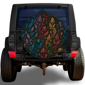 Ornate Botanical Floral Tapestry For Boho Road Trips And Nature Loving Adventurers Spare Tire Cover