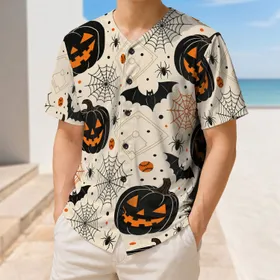 Halloween Jack O Lantern Bats And Spiderwebs For Parties And Fall Sports Season Baseball Jersey