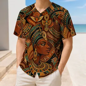 Afro Egyptian Royal Portrait Collage For Cultural Festivals And Streetwear Enthusiasts Baseball Jersey