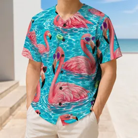 Tropical Flamingos In Pool Water For Summer Beach Parties And Resort Vacation Wear Baseball Jersey