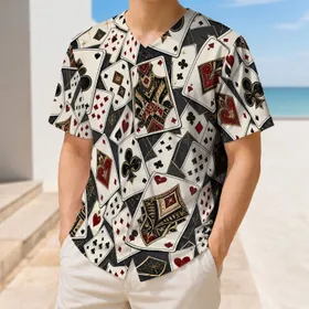 Casino Playing Card Collage for Vegas Nights and Poker Parties for Card Game Fans Baseball Jersey