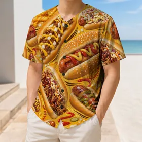 Loaded Hot Dog And Fries Collage for Game Day Cookouts and Ballpark Snack Fans Baseball Jersey