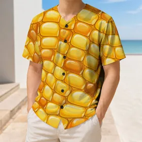 Golden Sweet Corn Kernels for Harvest Festivals, Food Lovers and Quirky Daily Streetwear Baseball Jersey