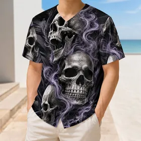 Gothic Skull Smoke Apparel For Concerts, Festivals And Alternative Streetwear Fans Baseball Jersey