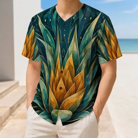 Stained Glass Agave Succulent Botanical Art For Summer Game Day Fans And Garden Lovers Baseball Jersey