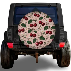 Vintage Cherry And Wildflower Botanical For RV Camping, Trailer Travel, And Weekend Road Trips Spare Tire Cover