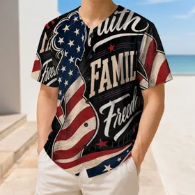 Patriotic Pregnant Belly American Flag Faith Family Freedom Maternity Baby Shower Gift Baseball Jersey