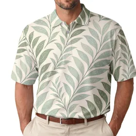 Vintage Tropical Leaf Foliage For Summer Beach Vacation Golf And Resort Wear Men Men's Polo Shirt