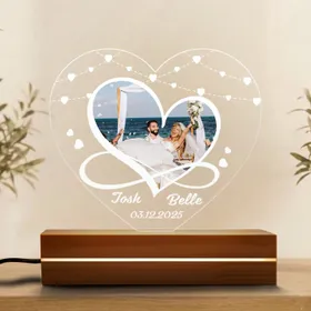 Custom Couple Photo Acrylic Plaque, Personalized Anniversary Gift for Wife, Romantic Keepsake Sign for Her, Valentine's Day Lovers Gift