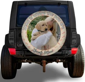 Personalized Pet Portrait Spare Tire Cover – Custom Dog & Cat Gift for Jeep & Truck Owners