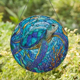 Sea Turtle Stained Glass Window Decor for Coastal Home and Aquarium Lovers Gifts Stained Glass Suncatcher