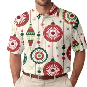 Mid Century Christmas Ornaments For Retro Holiday Parties And Cozy Winter Gatherings Men's Polo Shirt