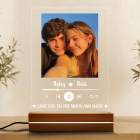 Custom Couple Photo Acrylic Plaque, Personalized Anniversary Gift for Wife, Romantic Keepsake Sign for Her, Valentine's Day Lovers Gift