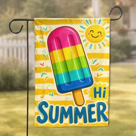 Rainbow Popsicle Summer Yard Accent For Beach Homes And Seasonal Porch Style Lovers Garden Flag