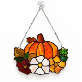 Pumpkin Flower Fall Harvest Decor for Autumn Home and Thanksgiving Gatherings Gift Custom Shape Window Hanging Acrylic Ornament