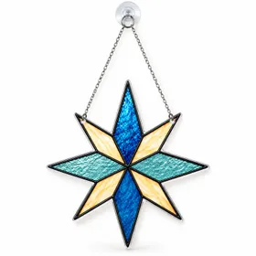 North Star Stained Glass Christmas Decor for Windows and Festive Holiday Gift Giving Custom Shape Window Hanging Acrylic Ornament