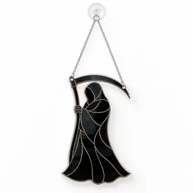 Grim Reaper Gothic Halloween Decor For Dark Fantasy Home And Seasonal Display Lovers Custom Shape Window Hanging Acrylic Ornament