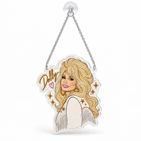 Dolly Parton Cowgirl Portrait for Country Music Christmas Decor and Holiday Gifts Custom Shape Window Hanging Acrylic Ornament