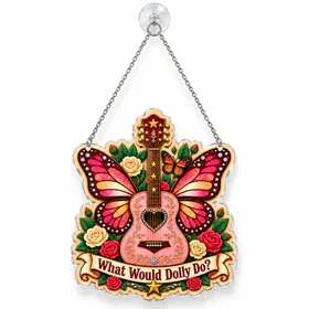 What Would Dolly Do? Christmas Memorial Keepsake for Dolly Parton Fans and Music Lovers Custom Shape Window Hanging Acrylic Ornament