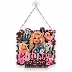 Dolly Parton Memorial Christmas Keepsake Tribute for Fans, Collectors, and Music Lovers Custom Shape Window Hanging Acrylic Ornament