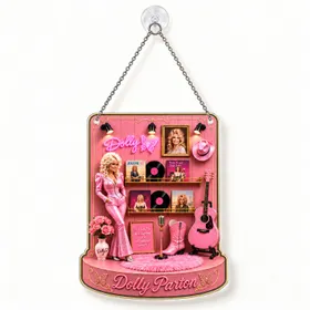 Dolly Parton Memorial Christmas Keepsake for Country Music Fans and Holiday Tribute Custom Shape Window Hanging Acrylic Ornament