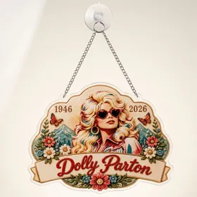 Dolly Parton Smoky Mountain Keepsake For Country Music Fans And Christmas Home Decor Custom Shape Window Hanging Acrylic Ornament