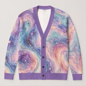 Pastel Cosmic Nebula Stars For Dreamy Everyday Layering And Boho Weekend Style Women All-over Print Knitted Cardigan