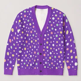 Pastel Confetti Dots for Cheerful Everyday Layering and Casual Office Style Women All-over Print Knitted Cardigan