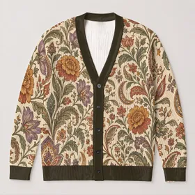 Bohemian Paisley Floral Autumn Layering For Vacation Travel And Everyday Elegance All-over Print Knitted Cardigan