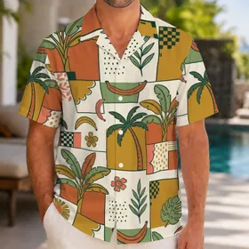 Cream Banana Palm Tropical Style for Resort Vacations, Cruises, and Island Getaways Hawaiian Shirt