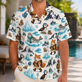 Arctic Animal Explorers for Alaskan Cruise Adventures and Sunny Coastal Getaways Hawaiian Shirt
