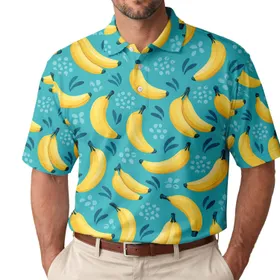 Funny Banana Golf Fruit Motif For Sunny Weekend Fairways And Tropical Vacation Style Men's Polo Shirt