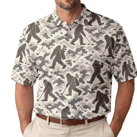 Bigfoot Golfing Camo for Weekend Fairway Adventures and Outdoor Style for Men and Women Men's Polo Shirt