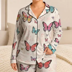 Butterfly Cottagecore Lounge Look for Cozy Spring Evenings and Giftable At-Home Moments Satin Pajamas Set