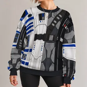 Space Hero Costume Details for Halloween Parties and Sci-Fi Fan Events All-over Print Knitted Sweater