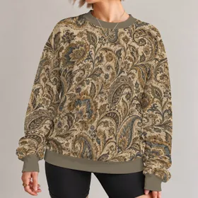 Antique Paisley Floral Ornament For Artful Everyday Style And Vintage Wardrobes All-over Print Knitted Sweater