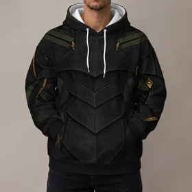 Dark Fantasy Armor Tunic Look for Cosplay Events and Halloween Gatherings All-over Print Hoodie (Lightweight)