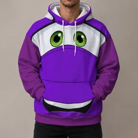 Purple Cartoon Car Face for Theme Park Days and Family Cosplay All-over Print Hoodie (Lightweight)
