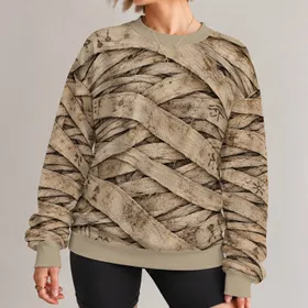 Distressed Mummy Bandage Wrap for Halloween Parties and Spooky Costume Celebrations All-over Print Knitted Sweater