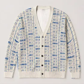 Vintage Library Due Date Ledger Motif for Book Lovers and Everyday Campus Study Days All-over Print Knitted Cardigan