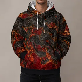 Crimson Amber Molten Stone for Bold Urban Style and Everyday Outdoor Wear All-over Print Hoodie (Lightweight)