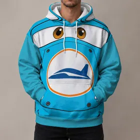 Turquoise Number 43 Racing Car Front Cosplay Look for Family Theme Events and Fans All-over Print Hoodie (Lightweight)