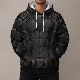 Dark Tactical Armored Soldier Outfit for Halloween Parties and Cosplay Groups All-over Print Hoodie (Lightweight)