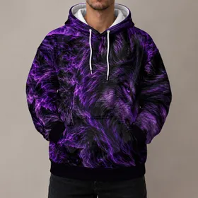 Fierce Violet Wolf Art for Bold Outdoor Style and Everyday Wear All-over Print Hoodie (Lightweight)