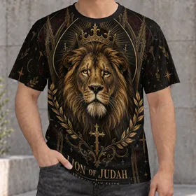 Lion of Judah Faith Apparel for Worship, Church Gatherings and Everyday Devotion All-over Print Unisex T-shirt