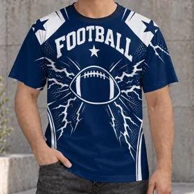 Navy Football Star Uniform Surface For Game Day And Casual Sportswear Fans All-over Print Unisex T-shirt