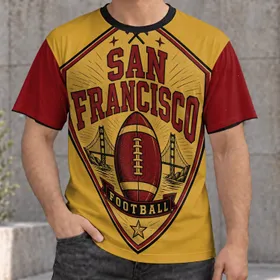 Crimson And Gold Football Crest For Game Day And School Spirit Fans All-over Print Unisex T-shirt