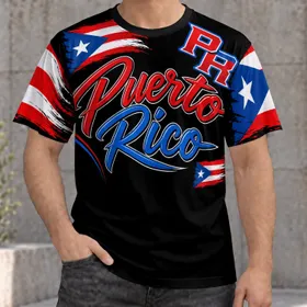 Puerto Rico Flag Colors for Island Pride, Travel Days and Casual Weekend Heritage All-over Print Unisex T-shirt