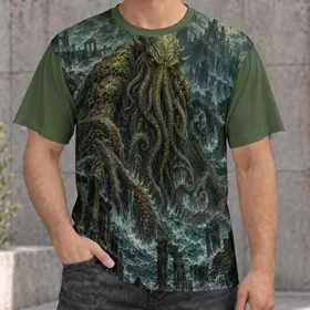 Tentacled Sea Horror And Ancient Ruins For Dark Myth Enthusiasts All-over Print Unisex T-shirt